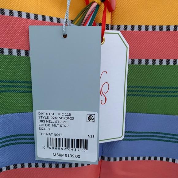 Antonio Melani The Nat Note -multicolor striped mini dress with puff sleeves 2 - Picture 5 of 15